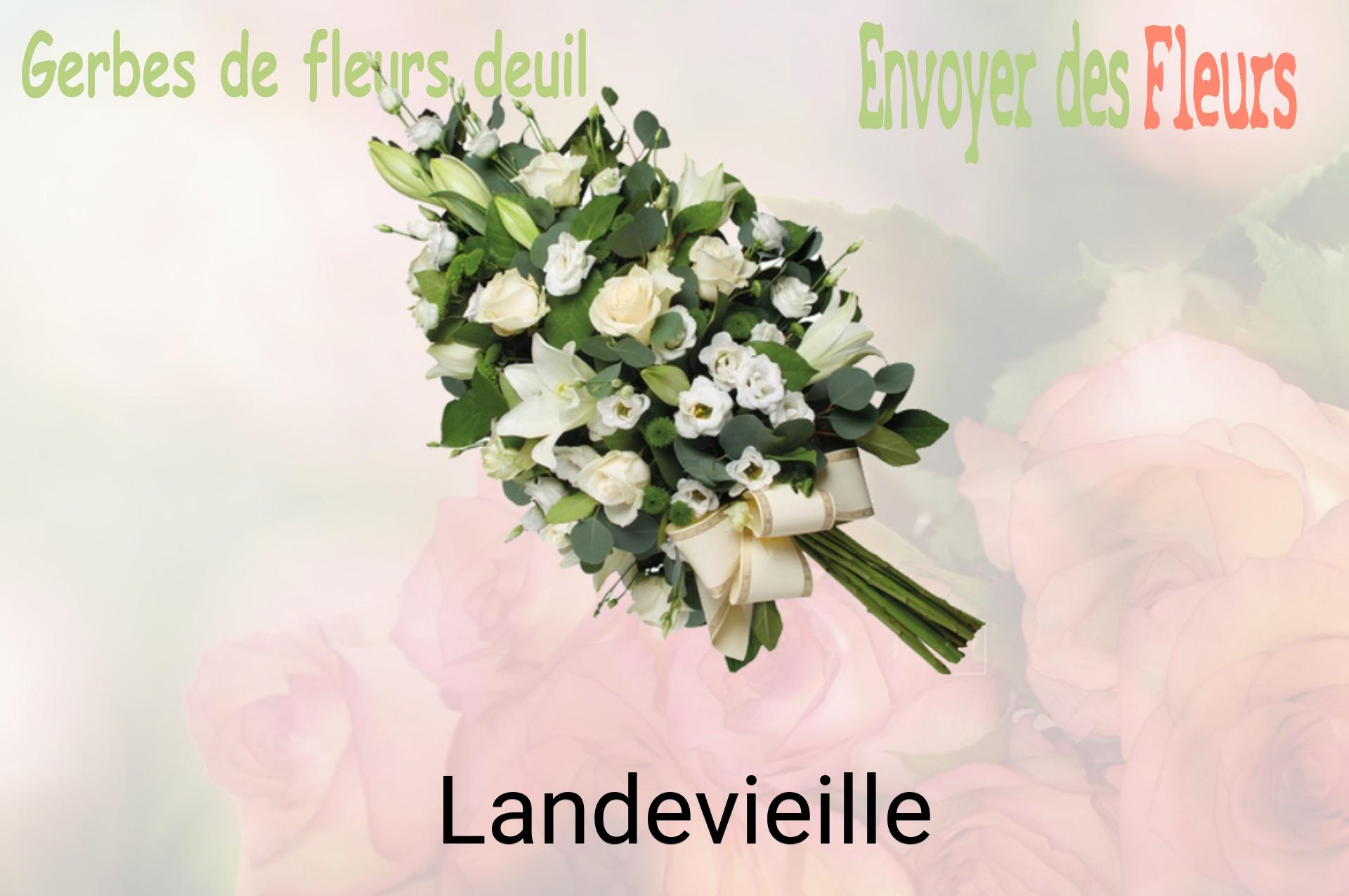 Gerbe de fleurs de deuil livrée à Landevieille